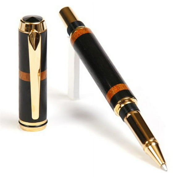 Baron Rollerball Pen - Ebony with Pernambuco Inlays