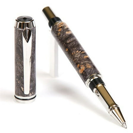 Baron Rollerball Pen - Gray & Black Maple Burl
