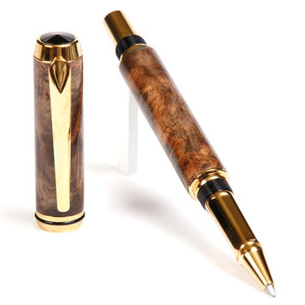 Baron Rollerball Pen - Gray & Black Maple Burl