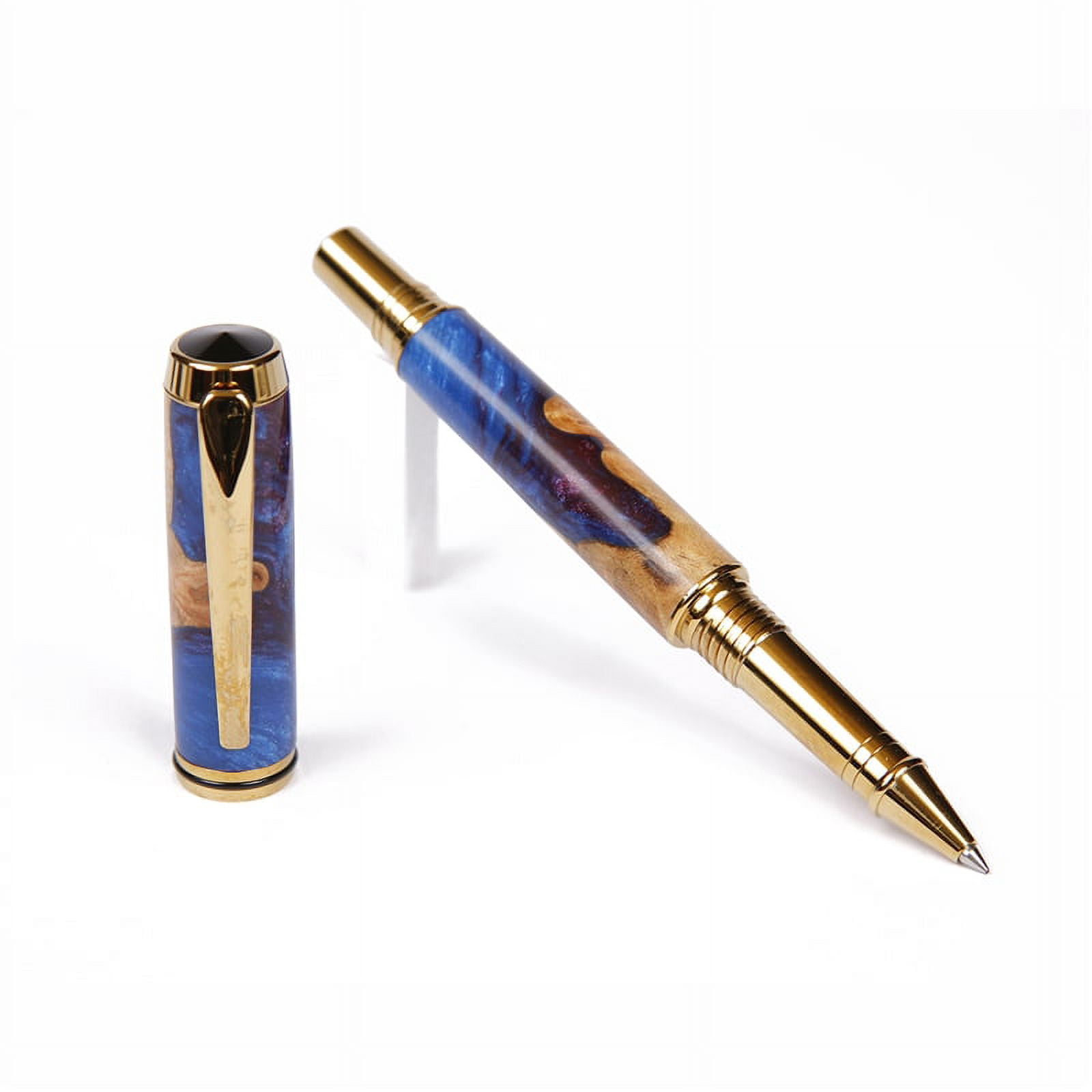 Baron Rollerball Pen - Midnight Raven Burl End Cap