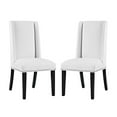 thumbnail image 1 of Modway Baron Leatherette Dining Side Chair, Set of 2 in White, 1 of 5