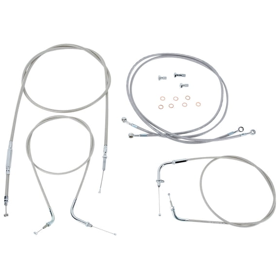 Baron Throttle-Clutch-Brake Cable Kit Stainless 15"-17" Bars (BA-801300KT-16)
