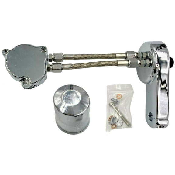 Baron V-Star Chrome Oil Filter Relocation Kit (BA-2640-00)
