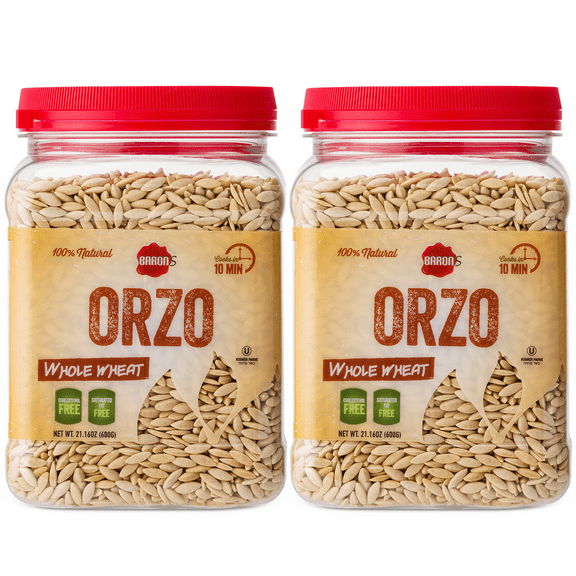 Baron's Kosher Orzo Pasta 21.16-ounce Jar (Pack of 2) (Whole Wheat)
