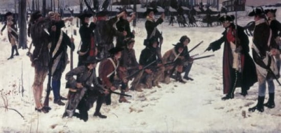 Baron von Steuben Drilling Troops at Valley Forge Edwin Austin Abbey (1852-1911 American) Canvas Art - Edwin Austin Abbey (18 x 24)