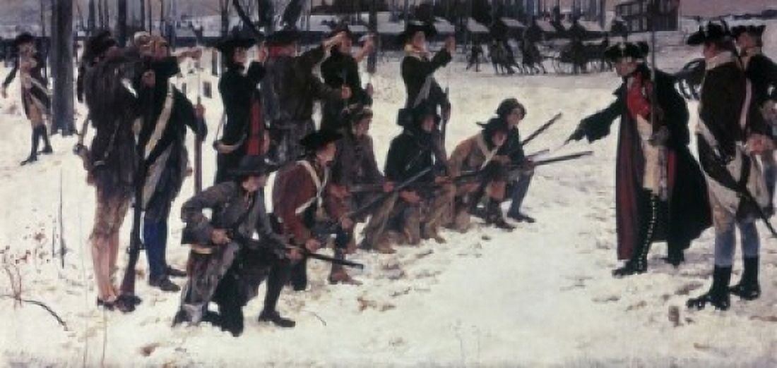 Baron von Steuben Drilling Troops at Valley Forge Edwin Austin Abbey (1852-1911 American) Canvas Art - Edwin Austin Abbey (24 x 36)
