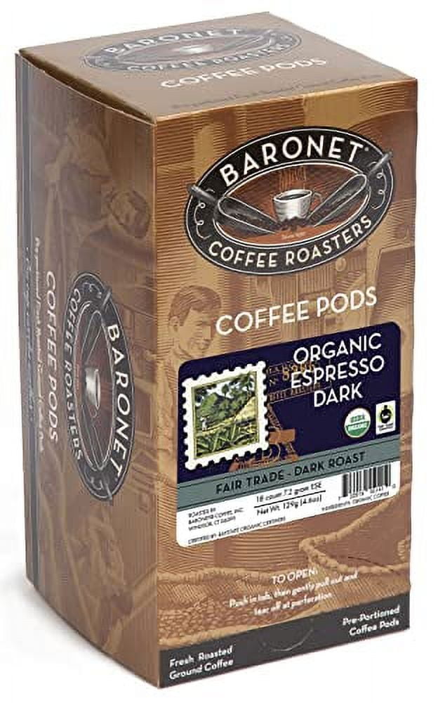 Coffee Organic ESE Espresso Pods Espresso Roast 18 Count, 7