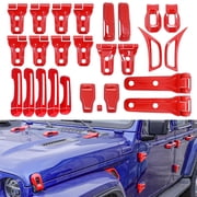 Barong for Jeep Wrangler JL JLU 2018-2025 Accessories Exterior Decoration Door Hinge Handle Engine Hood Hinge Hood Latch Wheel Eyebrow Side Air Outlet Rear Window Hinge Cover 26PCS Full Set Pink