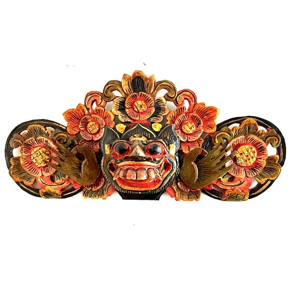 Barong Mask Protector Mask Wall Hanging Gatekeeper Against Evil Wood Wall Decor