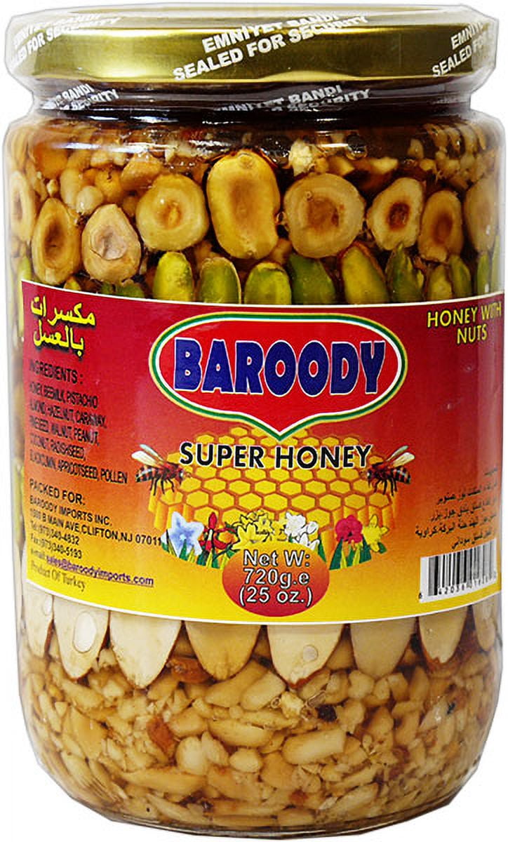 Baroody Super Honey With Nuts, Product of Turkey, 25 oz. (720g) Jar