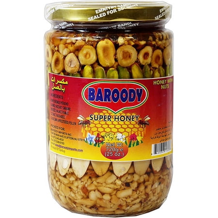 Baroody Super Honey With Nuts, Product of Turkey, 25 oz. (720g) Jar