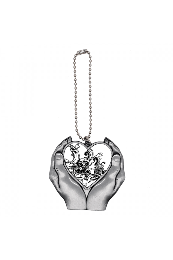 Baroque Art Decoration Modern Pattern Car Keychain Heart Pendant Ornament Charm