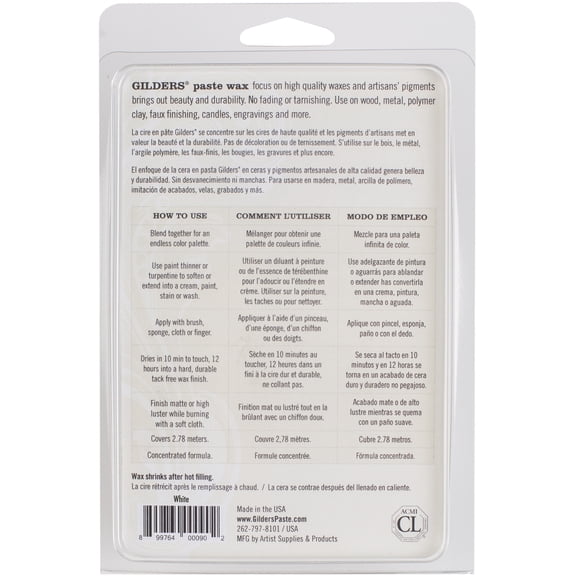 Baroque Art Gilders Paste 1oz-White