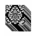 thumbnail image 1 of Baroque Black Cloth Napkins Set of 8 Reusable Dinner Napkins, Vintage Damask Classic Floral Cocktail Napkin Washable Table Napkins for Wedding/Holiday Party/Baby Shower 20"x20", 1 of 7