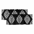 thumbnail image 1 of Baroque Black Valances for Windows, Decorative Rod Pocket Window Valance Curtains, Vintage Damask Classic Floral Short Curtain Drapes for Kitchen/Bathroom/Living Room, 2 Panels, 54" W x 18" L, 1 of 8