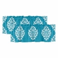 thumbnail image 1 of Baroque Blue Valances for Windows, Decorative Rod Pocket Window Valance Curtains, Vintage Damask Classic Floral Short Curtain Drapes for Kitchen/Bathroom/Living Room, 2 Panels, 42" W x 18" L, 1 of 8