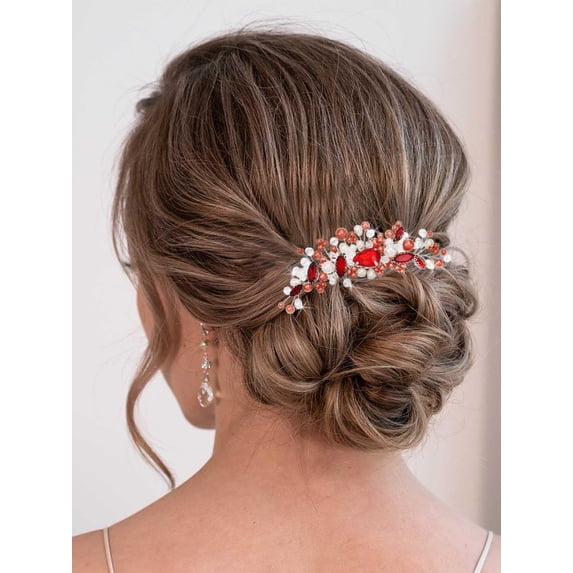Baroque Bride Wedding Hair Comb Crystal Side Comb Pearl Bridal Hair Piece Vintage Bride Headpiece Wedding Hair Accessories for Women and Girls