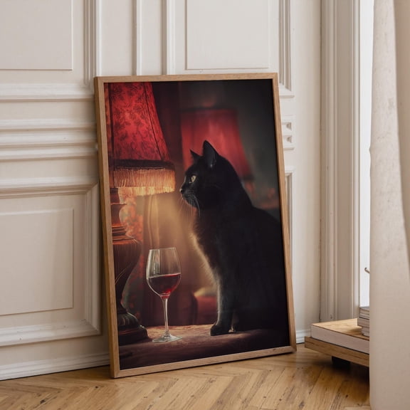 Baroque Cat Art Candlelight Still Life With Bread Old Masters Style Wall Art Rustic Vintage Decor, Poster, Poster Only