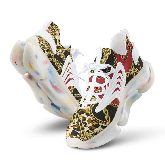 Baroque Chain Walking Shoes for Men Woman Lightweight Tennis Fashion Elastic Sports Shoes Cushion Basketball Shoes