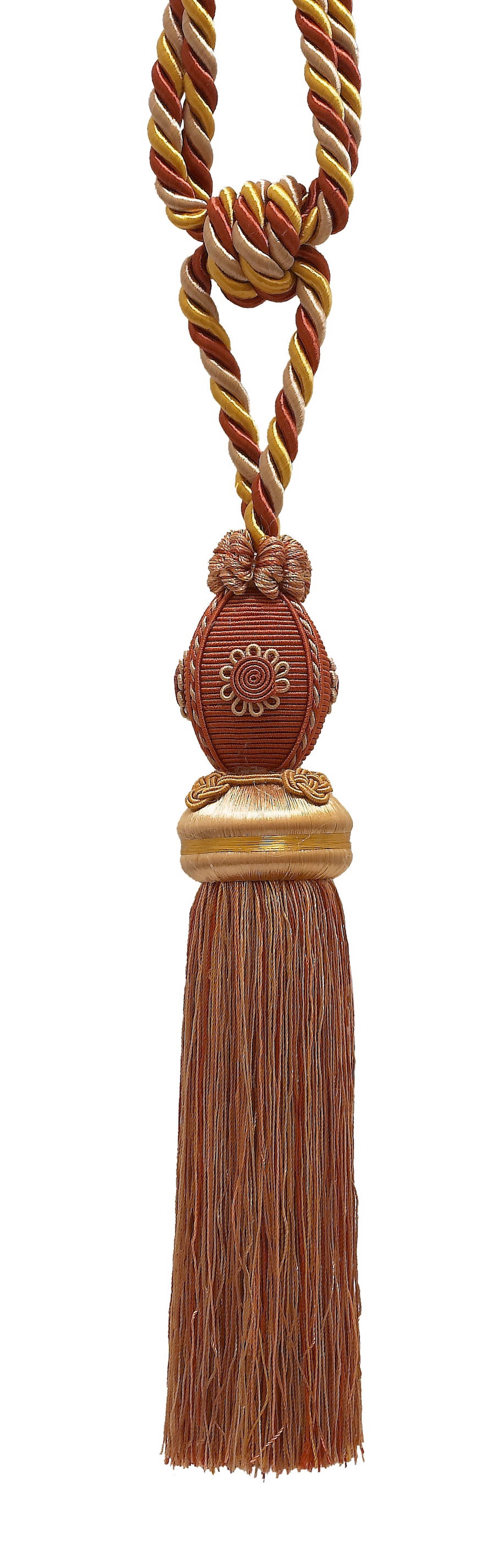 DÉCOPRO Decorative 6 Inch Key Tassel/Wine Gold/Baroque