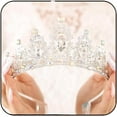 thumbnail image 1 of Baroque Crowns Crystal Tiara with Comb Wedding Bride Headband for Women and Girls, 1 of 4