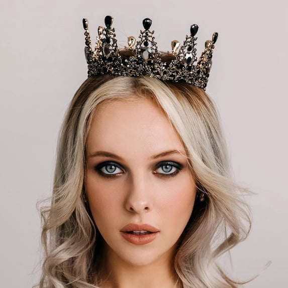 Baroque Crowns for Women Queen Crown Gothic Tiara Crystal Crown for Women Princess Tiara for Girls Vintage Tiara for Wedding Crown for Brides