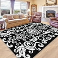 thumbnail image 1 of Baroque Damask Rug, Washable Black And White Floral Rugs For Living Room Bedroom, Vintage Gothic Area Rug For Home Decor, Non Slip Backing Floor Carpet 1x2ft, 1 of 6