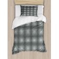 thumbnail image 1 of Baroque Duvet Cover Set, Continuing Pattern of Curving Hand Drawn Floral Strokes in Greyscale, Decorative 2 Piece Bedding Set with 1 Pillow Shams, Twin Size, Dimgray Pale Taupe White, by Ambesonne, 1 of 3
