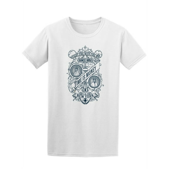 Baroque Emblem Time Is Money T-Shirt Men -Image by Shutterstock, Male Small
