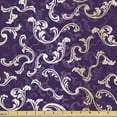 thumbnail image 1 of Ambesonne Baroque Fabric by the Yard Upholstery, Lavish Curls on Purple Tone, 1 Yard, Purple Eggplant, 1 of 4
