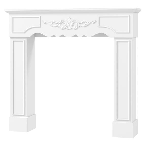 Baroque Fireplace Mantel - Electric Fireplace Surround, Freestanding, 43.3" White