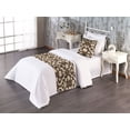 thumbnail image 1 of Baroque Floral Bed Runner Set, Vintage Style Damask Soft Tones Botanical Pattern Bohemian Print, Decorative Bedding Scarf & a Pillow Sham for Hotels Homes, Twin, Taupe Eggshell Umber, by Ambesonne, 1 of 3