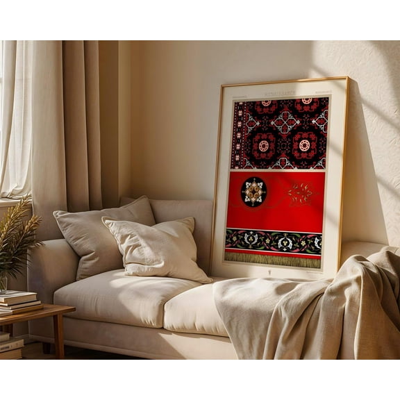 Baroque Floral Scroll Gold Variant Wall Decor Unframed Paper Print