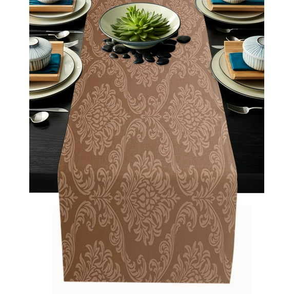 Baroque Flower Pattern Red Table Runner Kitchen r Tablecloth Placemat Hotel Home Wedding r Table Runners