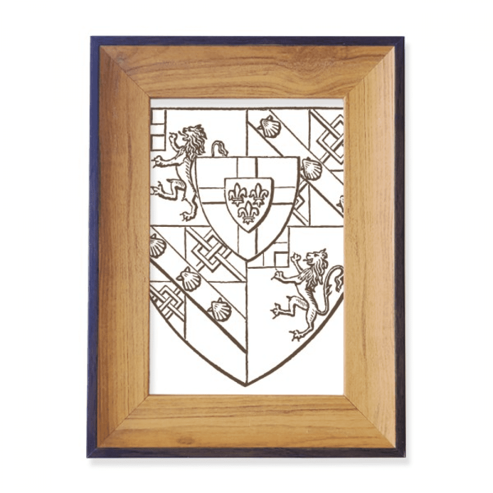 Baroque Lion Shell Shield Illustration Pattern Photo Frame Exhibition