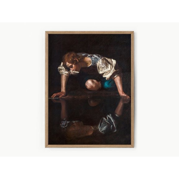 Baroque Narcissus Figure Classical Decorative Interior Home Wall Art Poster