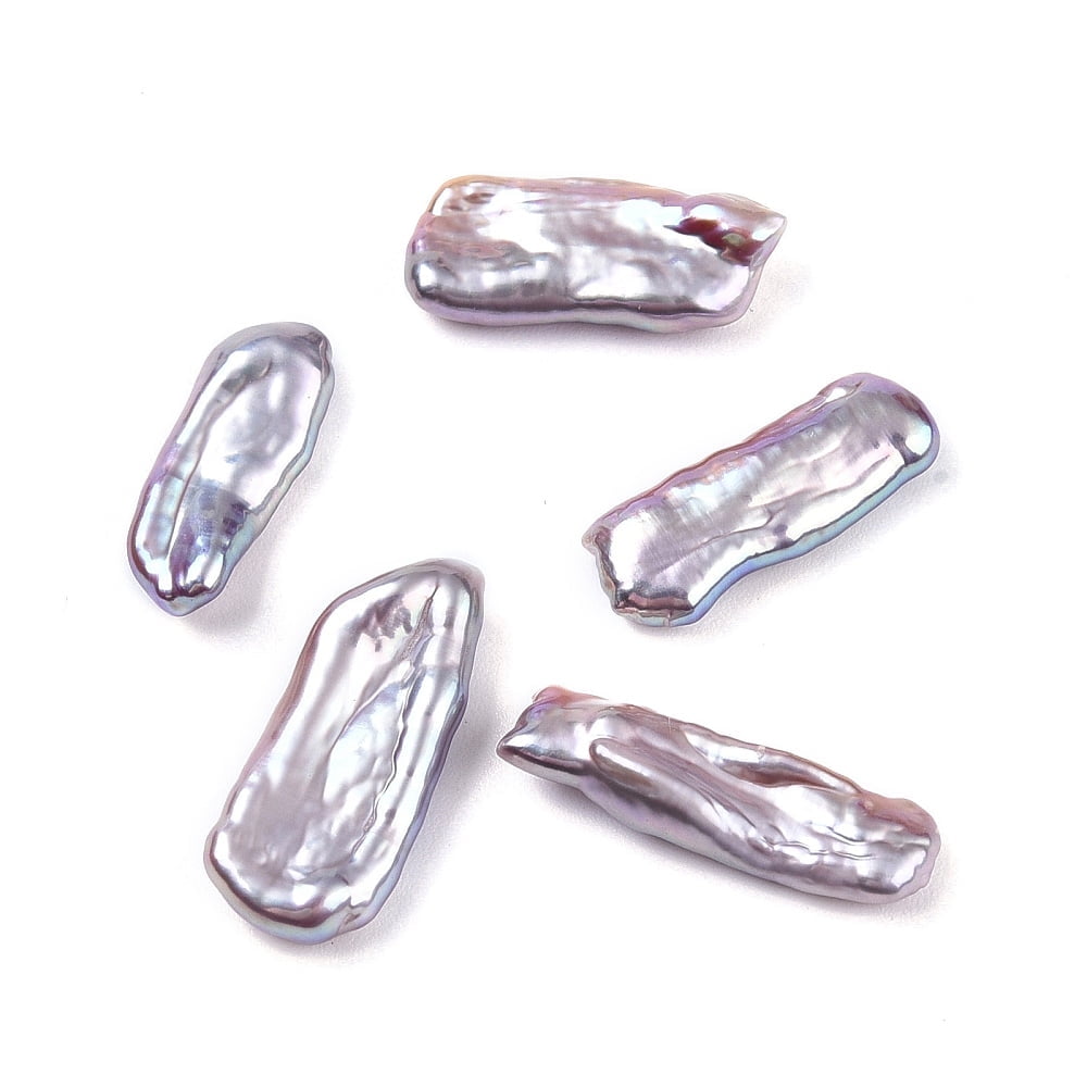 Baroque Natural Keshi Pearl Beads Freshwater Pearl No Hole/Undrilled Lilac 16~20x6~8.5x3~4mm