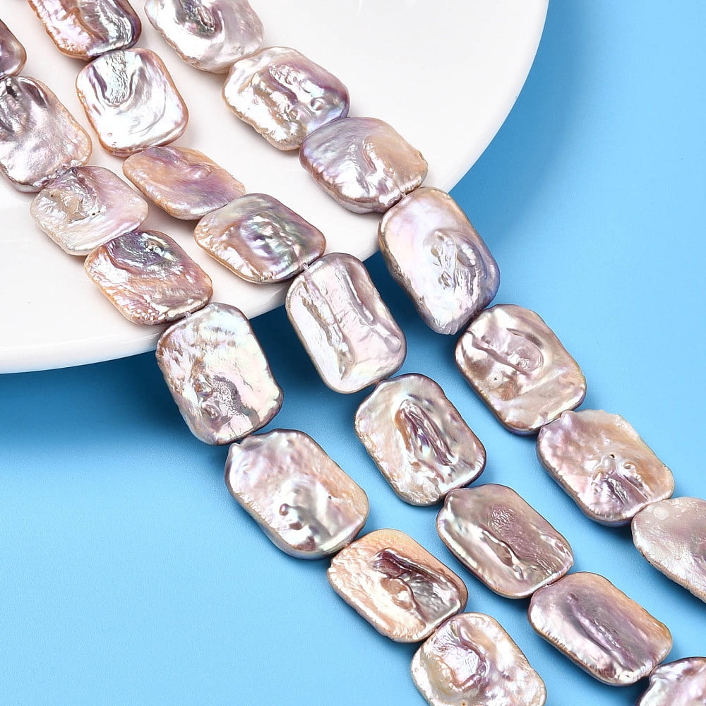 Baroque Natural Keshi Pearl Beads Strands Cultured Freshwater Pearl23~27x17~19x3.5~9.5mm Hole: 0.7mm 16.14~16.73 inch(41~42.5cm)