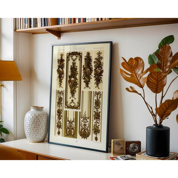 Baroque Ornamental Rococo Era Trophy Motifs Wall Decor Unframed Paper Print