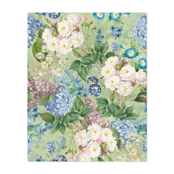 Baroque Pastel Botanical Flower Garden - Painting Floral Botanical Flowers Pattern Nature Garden Vintage Unframed Wall Art Print 16 x 20 inches