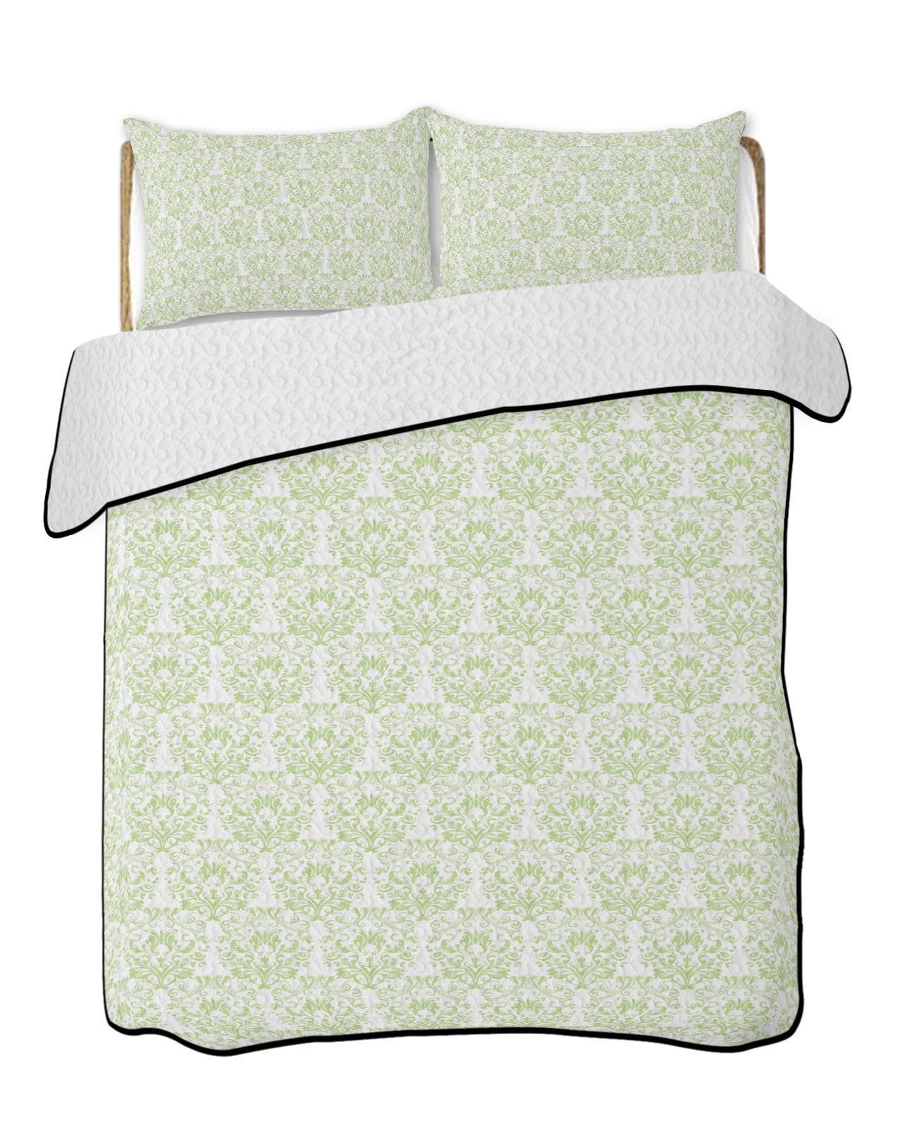 Baroque Pattern Quilts Bedding Set California King Green Vintage ...