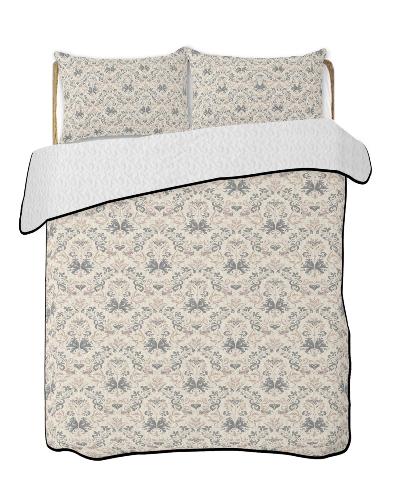 Baroque Pattern Quilts Bedding Set Queen Size European Vintage Abstract ...