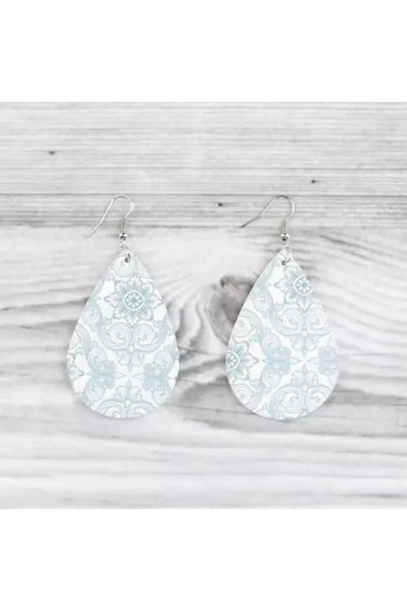 Baroque Patterns Leather Teardrop Moroccan Earrings for Women Fashion Jewelry