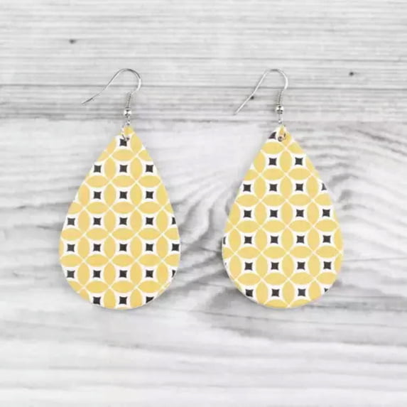 Baroque Patterns Leather Teardrop Moroccan Earrings for Women Fashion Jewelry