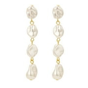 Baroque Pearl Earrings for Women, Large Teardrop Drop Earrings Statement Pearl Dangle Earring Fashion Bridal Wedding Pearl Earrings Gift