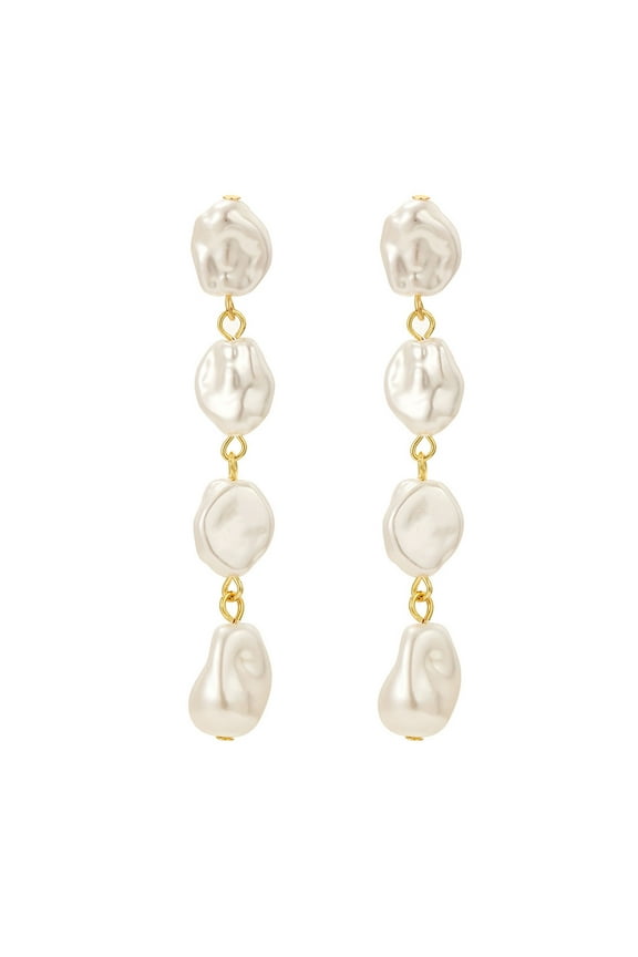 Baroque Pearl Earrings for Women, Large Teardrop Drop Earrings Statement Pearl Dangle Earring Fashion Bridal Wedding Pearl Earrings Gift