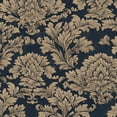 thumbnail image 1 of Baroque Peel and Stick Wallpaper Baroque Navy Gold Damask Elegant Floral Motifs Wall Mural 17.7in x 9.8ft Self Adhesive Removable Wall Paper Renter Friendly Wallpaper for Bedroom Livingroom Men, 1 of 8