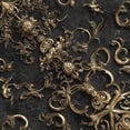 thumbnail image 1 of Baroque Peel and Stick Wallpaper Embossed Baroque Medallion Gold Dramatic Lighting Wall Mural 23.6in x 9.8ft Self Adhesive Removable Wall Paper Renter Friendly Wallpaper for Bedroom, 1 of 8