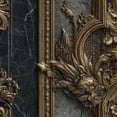 thumbnail image 1 of Baroque Peel and Stick Wallpaper Exquisite Golden Floral Baroque Panel Relief Marble Base Wall Mural 17.7in x 9.8ft Self Adhesive Removable Wall Paper Renter Friendly Wallpaper for Bedroom, 1 of 8