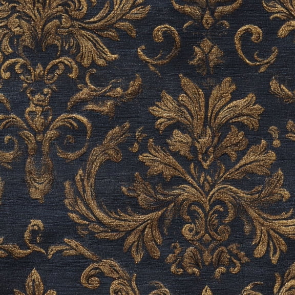 Baroque Peel and Stick Wallpaper Luxurious Navy Damask Intricate Antique Gold Wall Mural 23.6in x 9.8ft Self Adhesive Removable Wall Paper Renter Friendly Wallpaper for Bedroom Livingroom Men